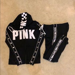 PINK black checker sweat suit!